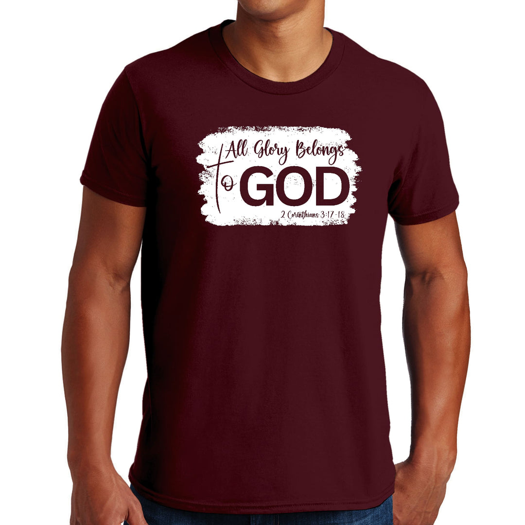 Mens Graphic T-shirt All Glory Belongs to God Christian Illustration - Mens