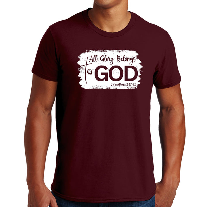 Mens Graphic T-shirt All Glory Belongs to God Christian Illustration - Mens