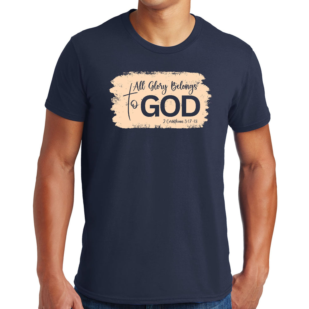 Mens Graphic T-shirt All Glory Belongs to God Christian Illustration - Mens