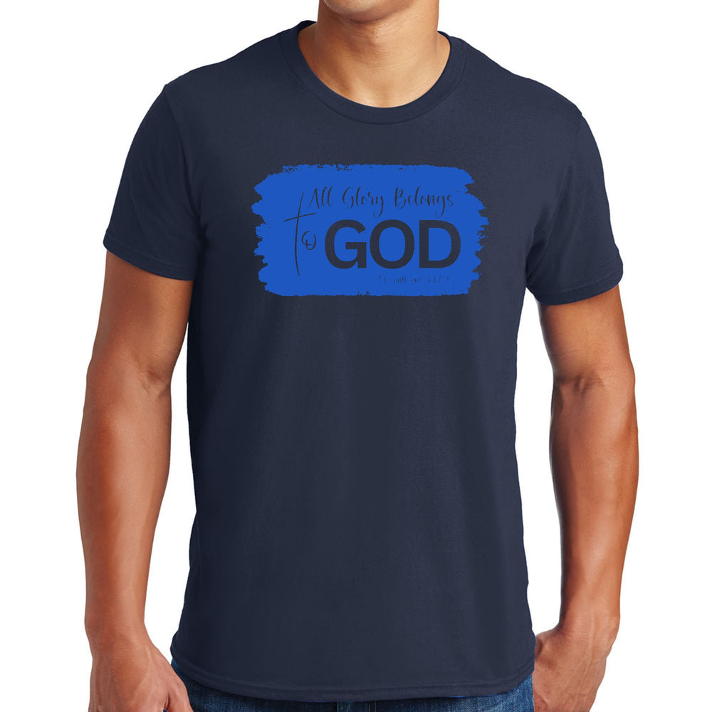 Mens Graphic T-shirt All Glory Belongs to God Christian Illustration - Mens