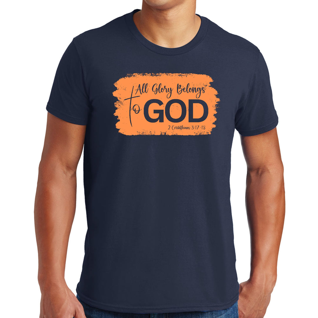 Mens Graphic T-shirt All Glory Belongs to God Christian Illustration - Mens