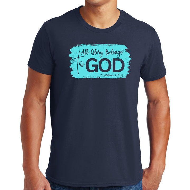 Mens Graphic T-shirt All Glory Belongs to God Christian Illustration - Mens