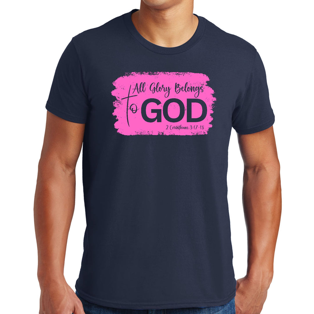 Mens Graphic T-shirt All Glory Belongs to God Christian Illustration - Mens