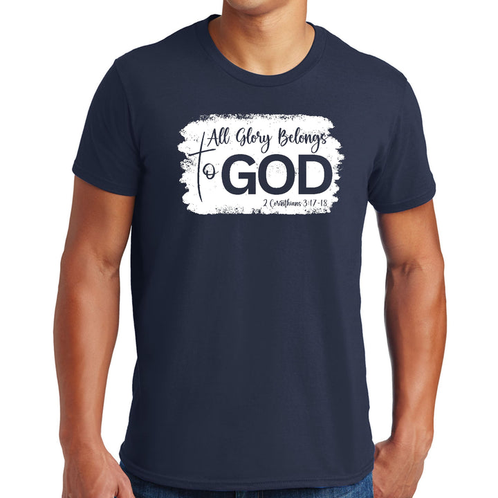 Mens Graphic T-shirt All Glory Belongs to God Christian Illustration - Mens