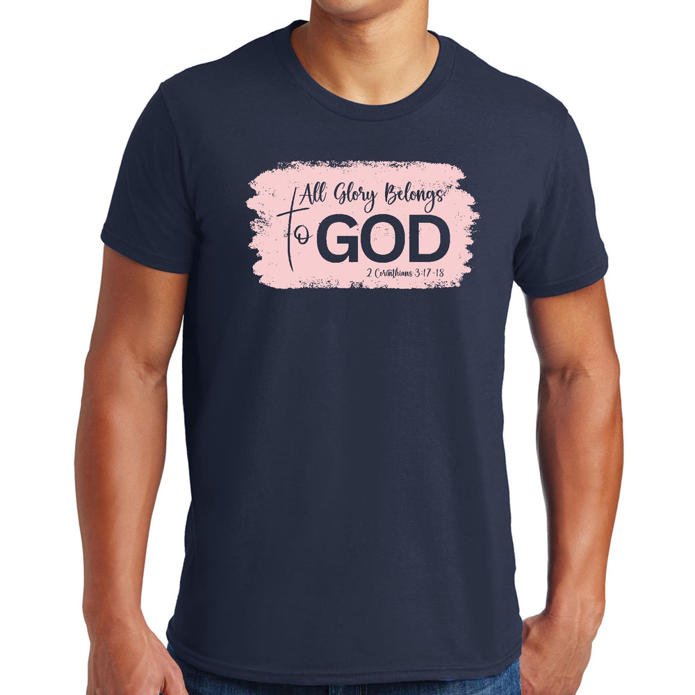 Mens Graphic T-shirt All Glory Belongs to God Christian Illustration - Mens