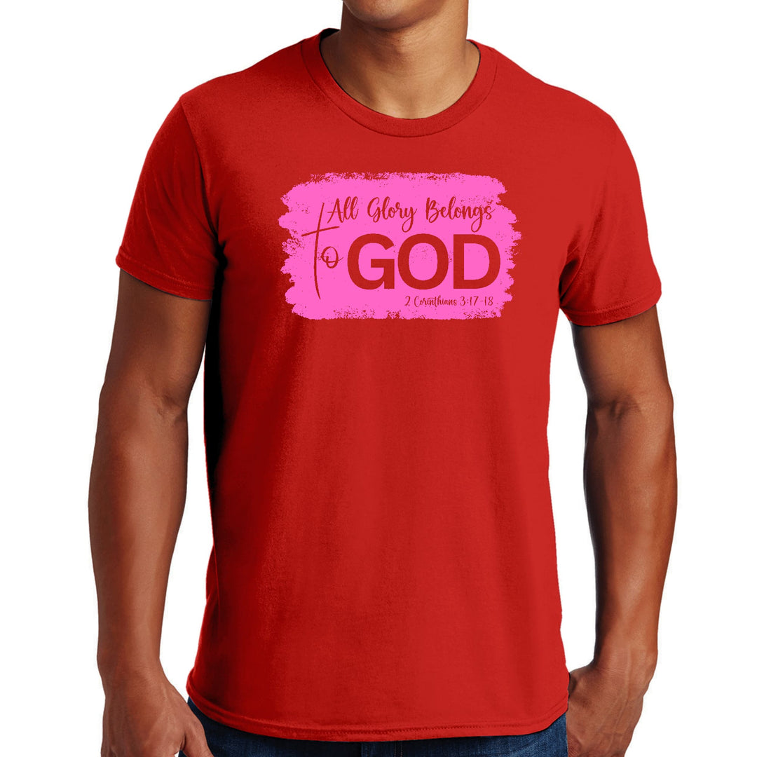 Mens Graphic T-shirt All Glory Belongs to God Christian Illustration - Mens