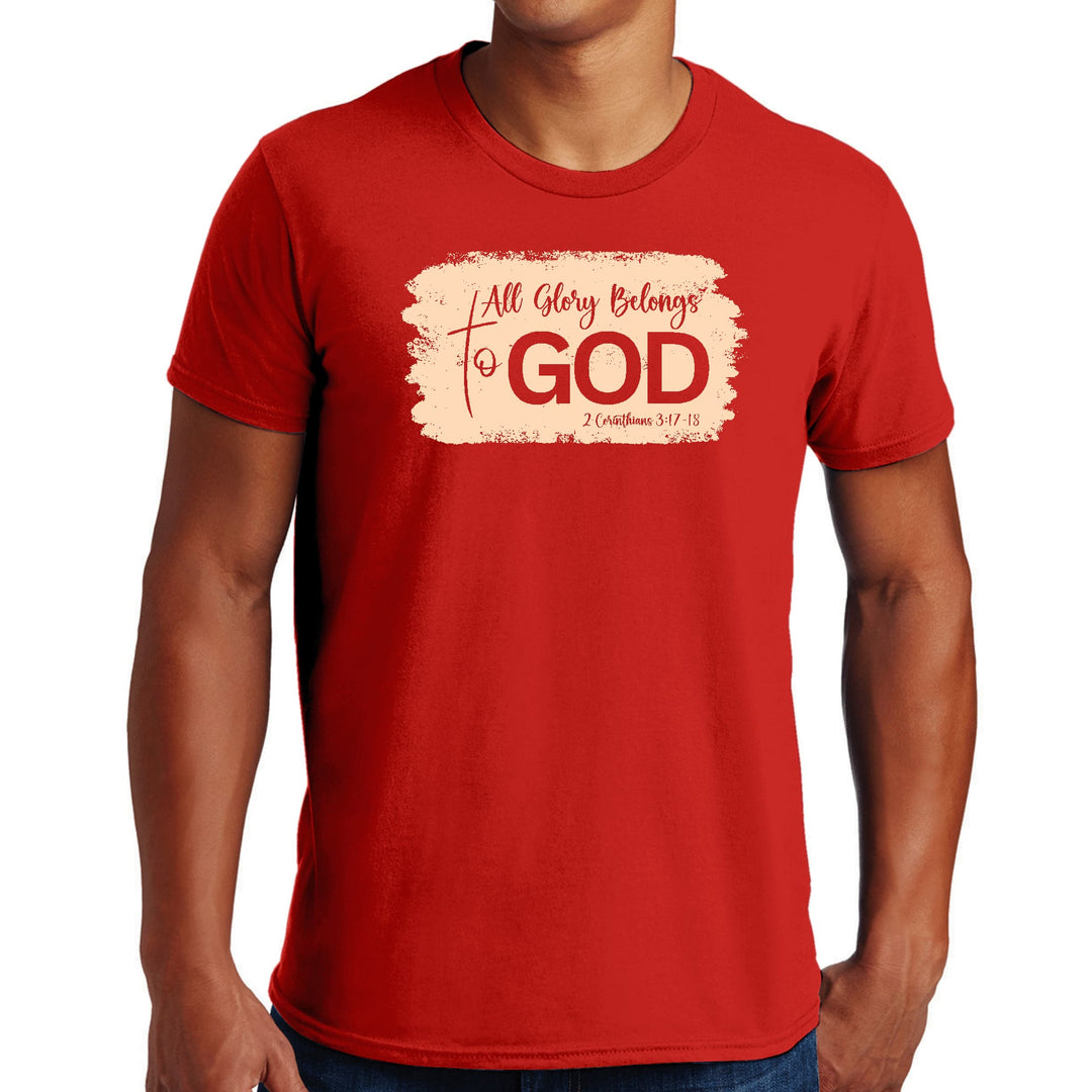 Mens Graphic T-shirt All Glory Belongs to God Christian Illustration - Mens