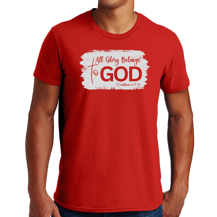 Mens Graphic T-shirt All Glory Belongs to God Christian Illustration - Mens