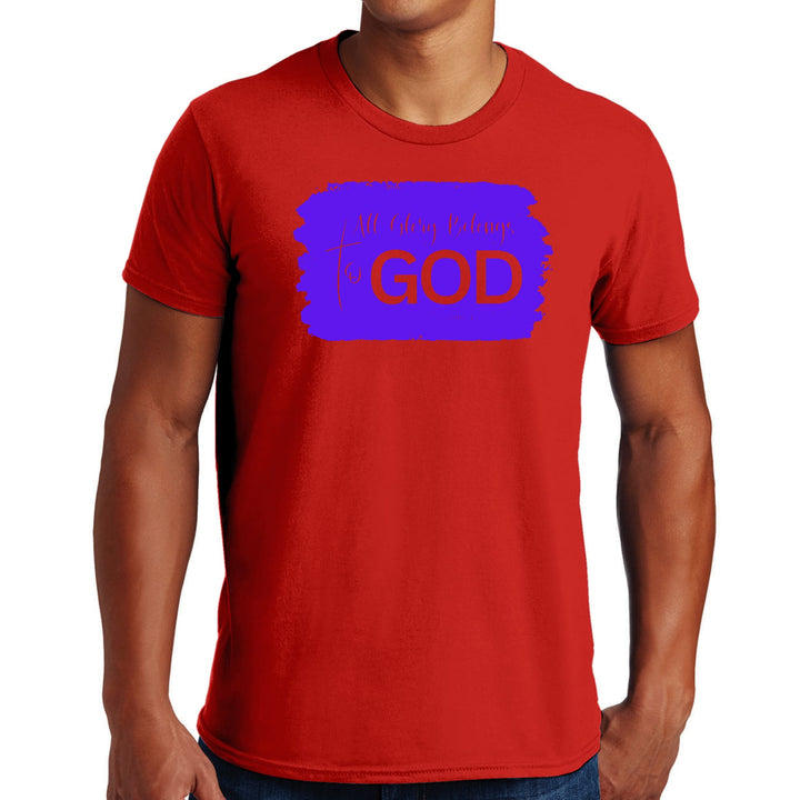 Mens Graphic T-shirt All Glory Belongs to God Christian Illustration - Mens