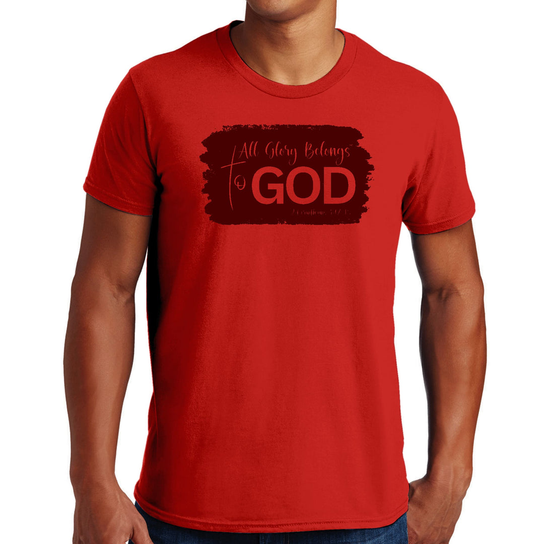 Mens Graphic T-shirt All Glory Belongs to God Christian Illustration - Mens