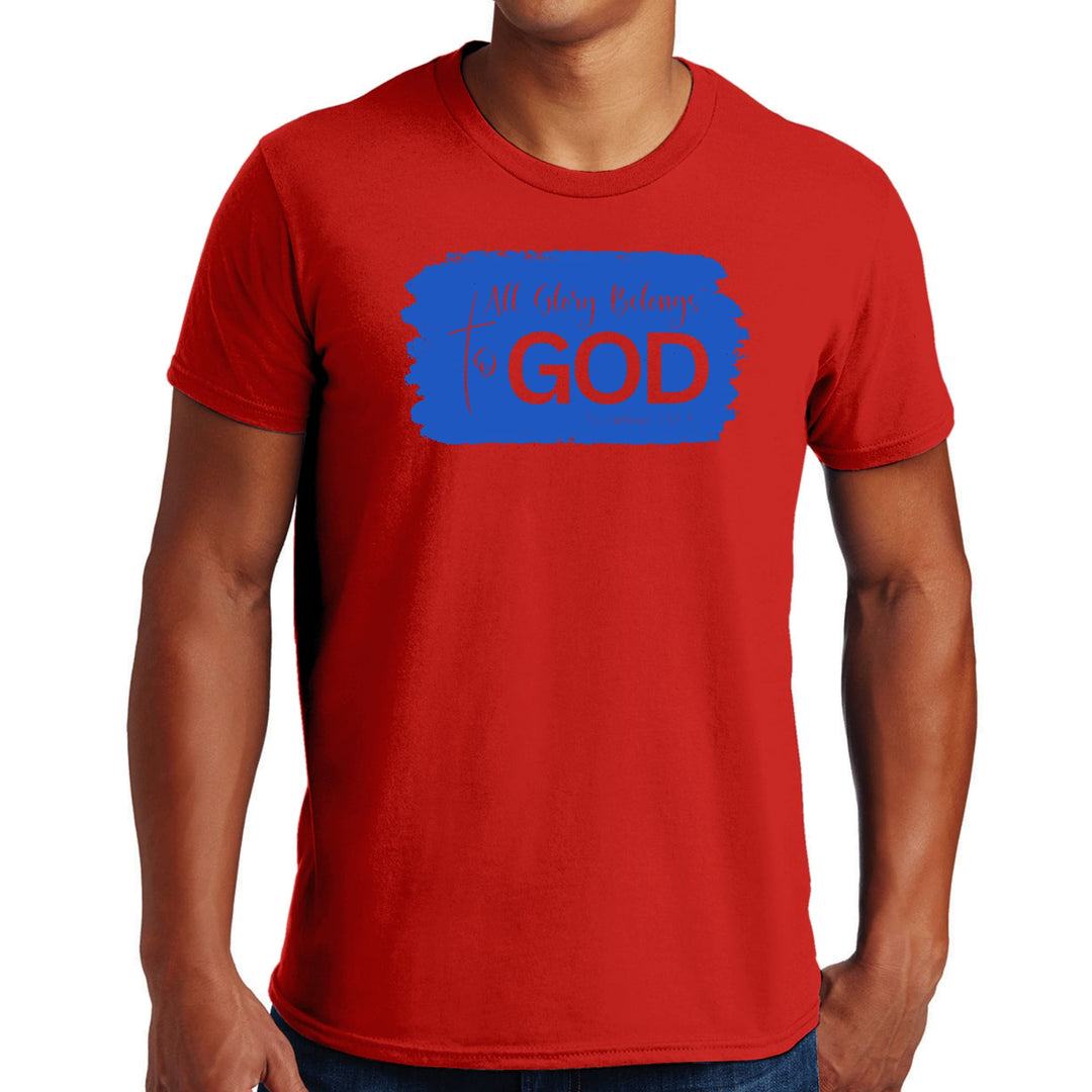 Mens Graphic T-shirt All Glory Belongs to God Christian Illustration - Mens