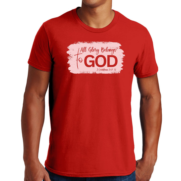 Mens Graphic T-shirt All Glory Belongs to God Christian Illustration - Mens