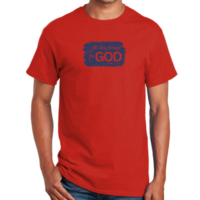 Mens Graphic T-shirt All Glory Belongs To God Christian Illustration - Mens