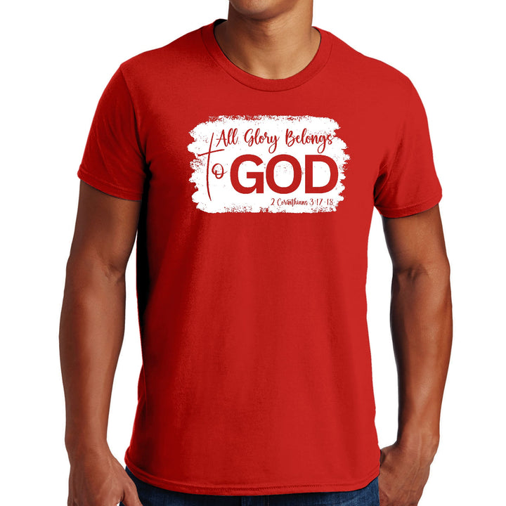 Mens Graphic T-shirt All Glory Belongs to God Christian Illustration - Mens