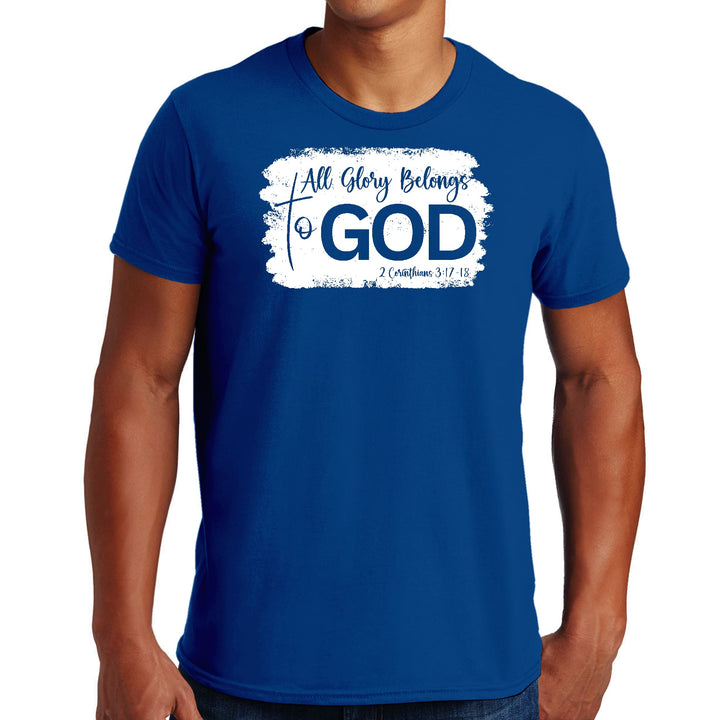 Mens Graphic T-shirt All Glory Belongs to God Christian Illustration - Mens