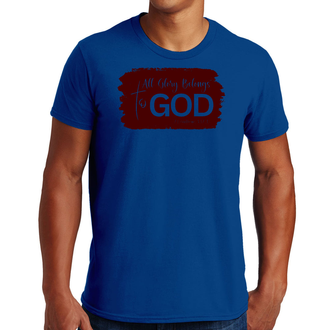 Mens Graphic T-shirt All Glory Belongs to God Christian Illustration - Mens