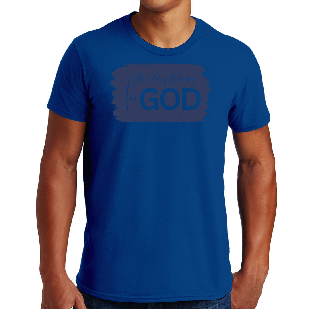 Mens Graphic T-shirt All Glory Belongs to God Christian Illustration - Mens