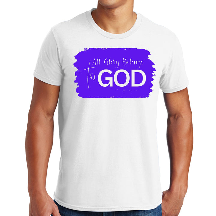 Mens Graphic T-shirt All Glory Belongs to God Christian Illustration - Mens