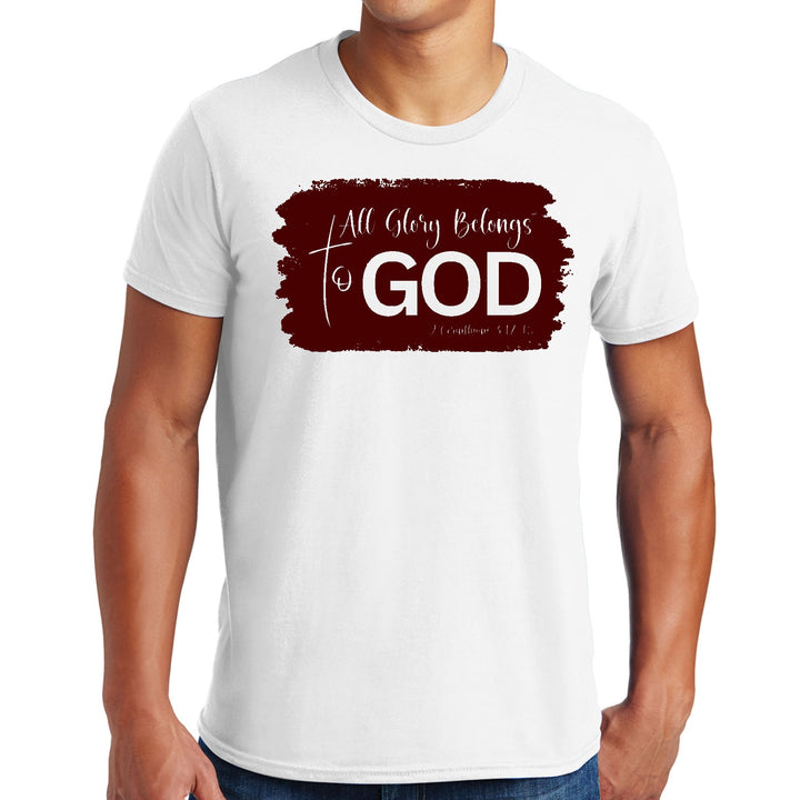 Mens Graphic T-shirt All Glory Belongs to God Christian Illustration - Mens