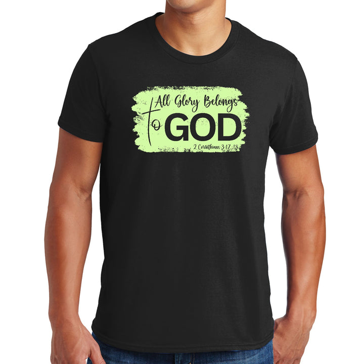 Mens Graphic T-shirt All Glory Belongs to God Christian Neon - Mens | T-Shirts