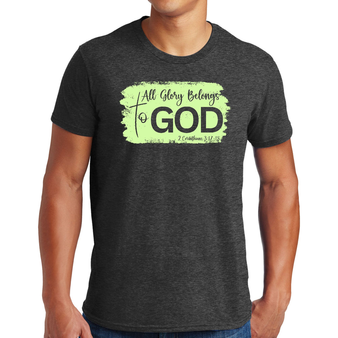 Mens Graphic T-shirt All Glory Belongs to God Christian Neon - Mens | T-Shirts