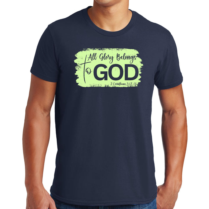 Mens Graphic T-shirt All Glory Belongs to God Christian Neon - Mens | T-Shirts