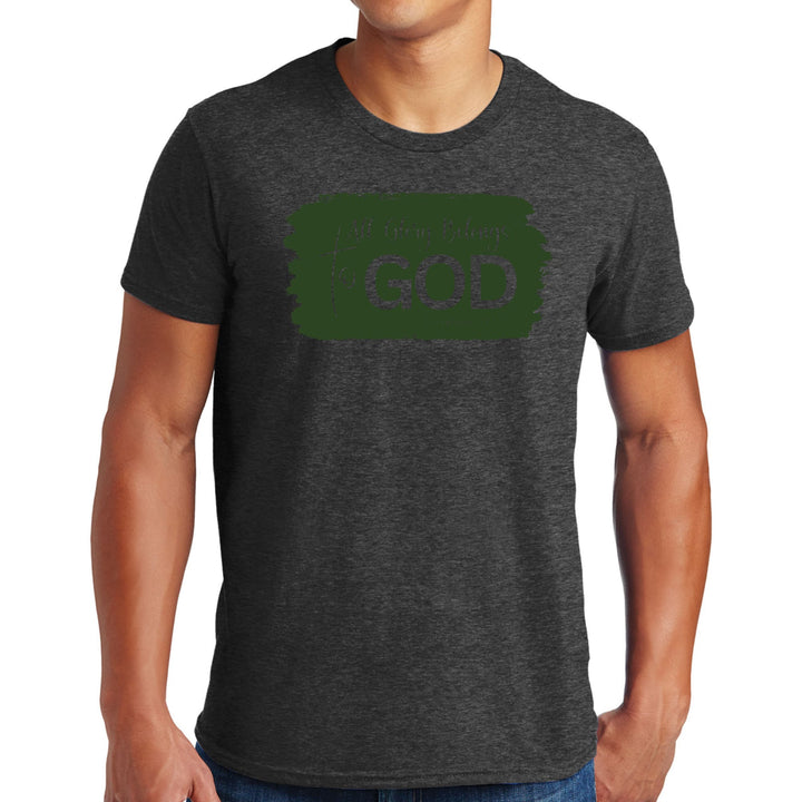 Mens Graphic T-shirt All Glory Belongs to God Dark Green - Mens | T-Shirts