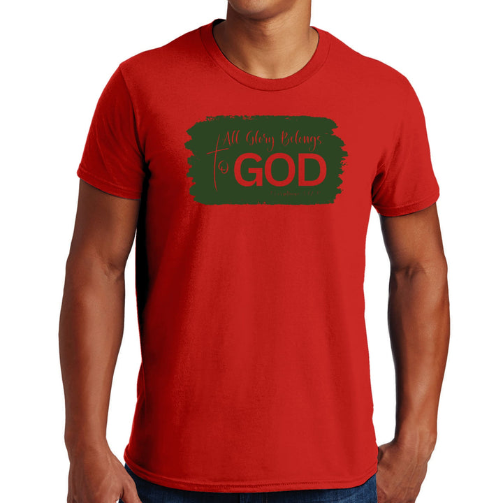 Mens Graphic T-shirt All Glory Belongs to God Dark Green - Mens | T-Shirts