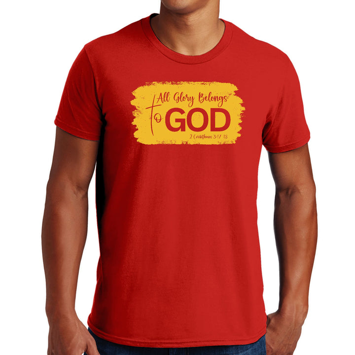 Mens Graphic T-shirt All Glory Belongs to God Golden Yellow - Mens | T-Shirts