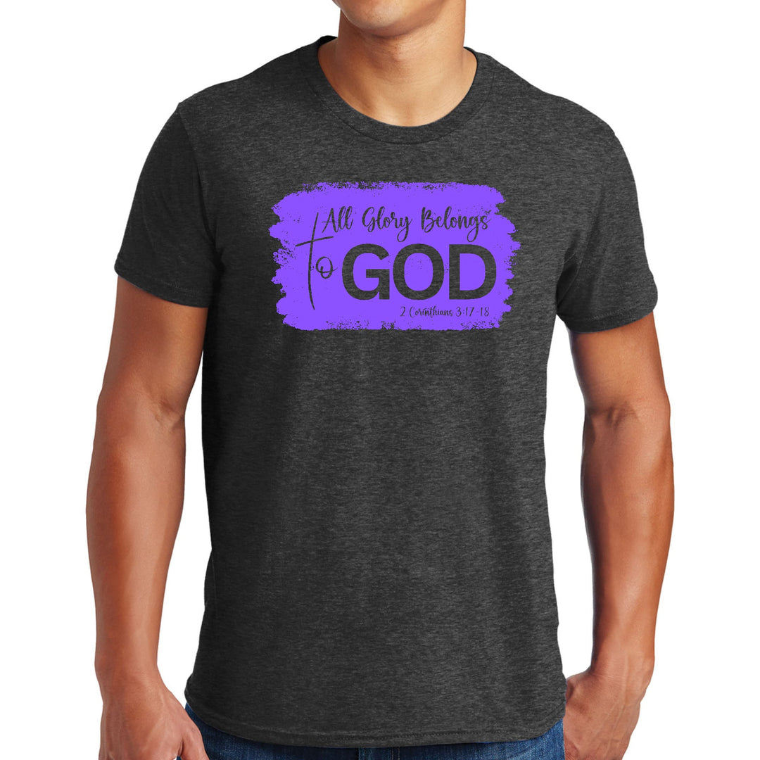 Mens Graphic T-shirt All Glory Belongs to God Lavender - Mens | T-Shirts