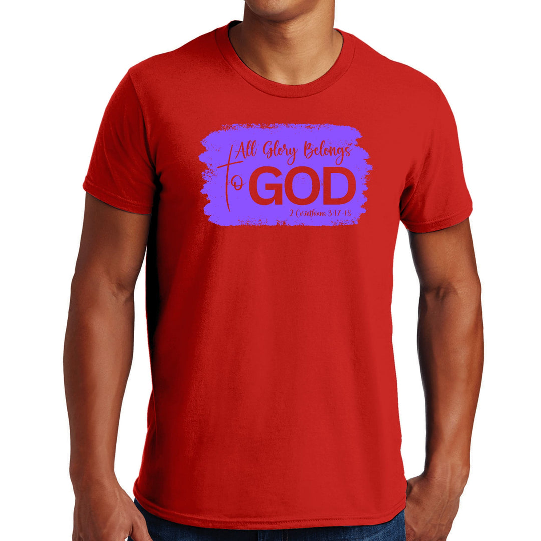 Mens Graphic T-shirt All Glory Belongs to God Lavender - Mens | T-Shirts