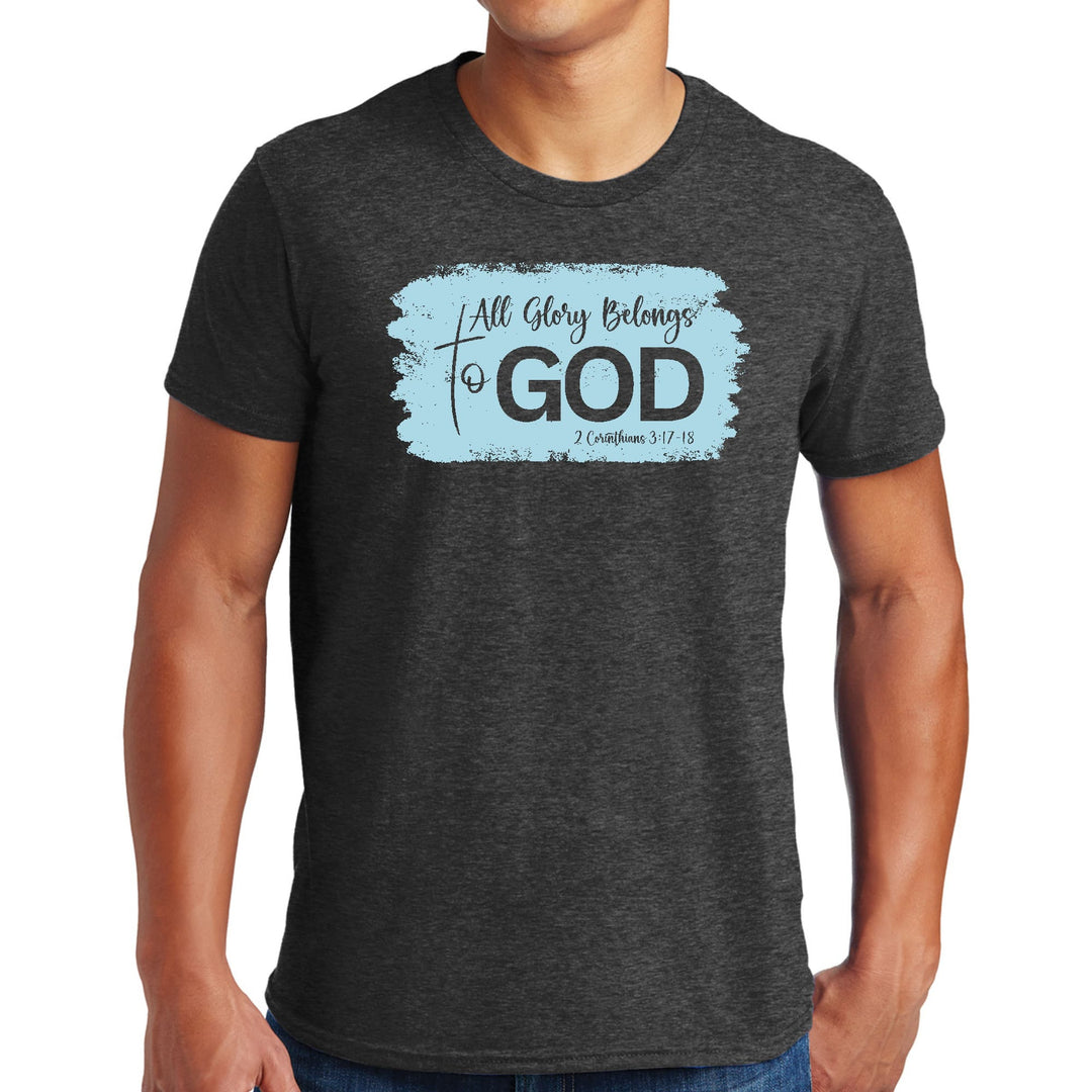 Mens Graphic T-shirt All Glory Belongs to God Light Blue - Mens | T-Shirts