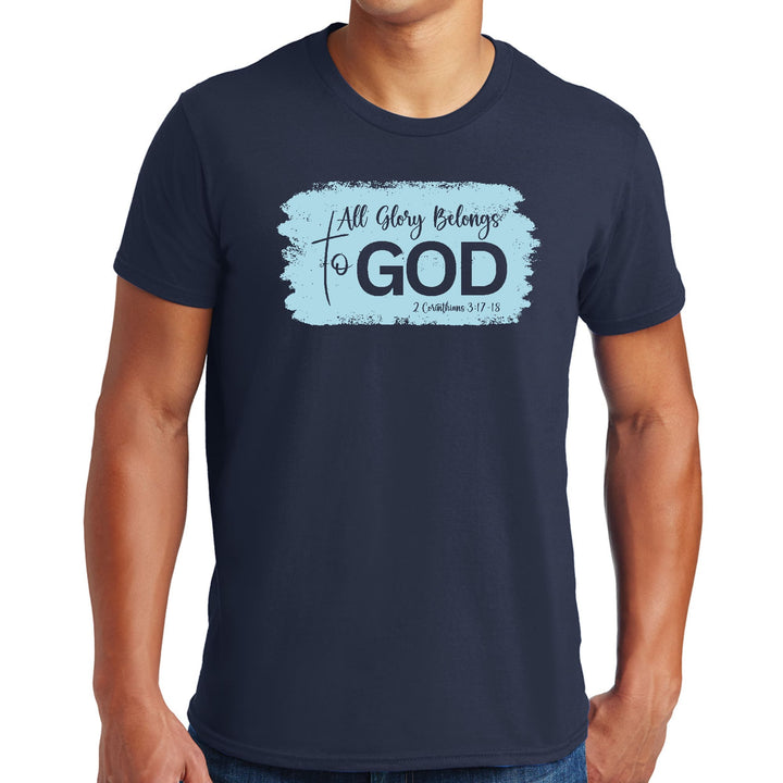 Mens Graphic T-shirt All Glory Belongs to God Light Blue - Mens | T-Shirts