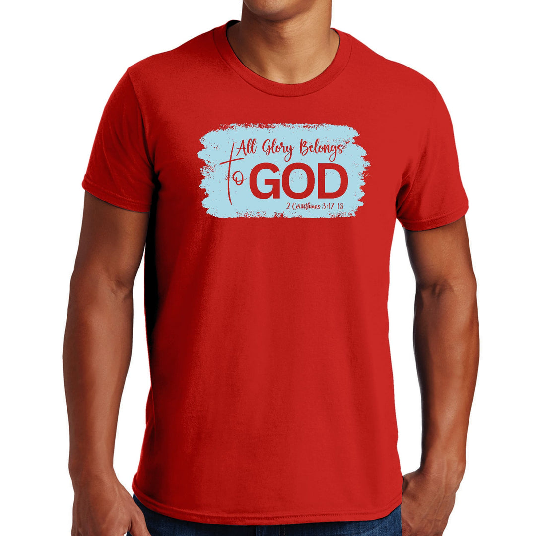 Mens Graphic T-shirt All Glory Belongs to God Light Blue - Mens | T-Shirts