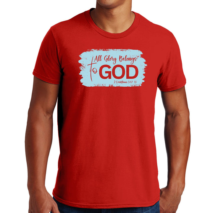 Mens Graphic T-shirt All Glory Belongs to God Light Blue - Mens | T-Shirts