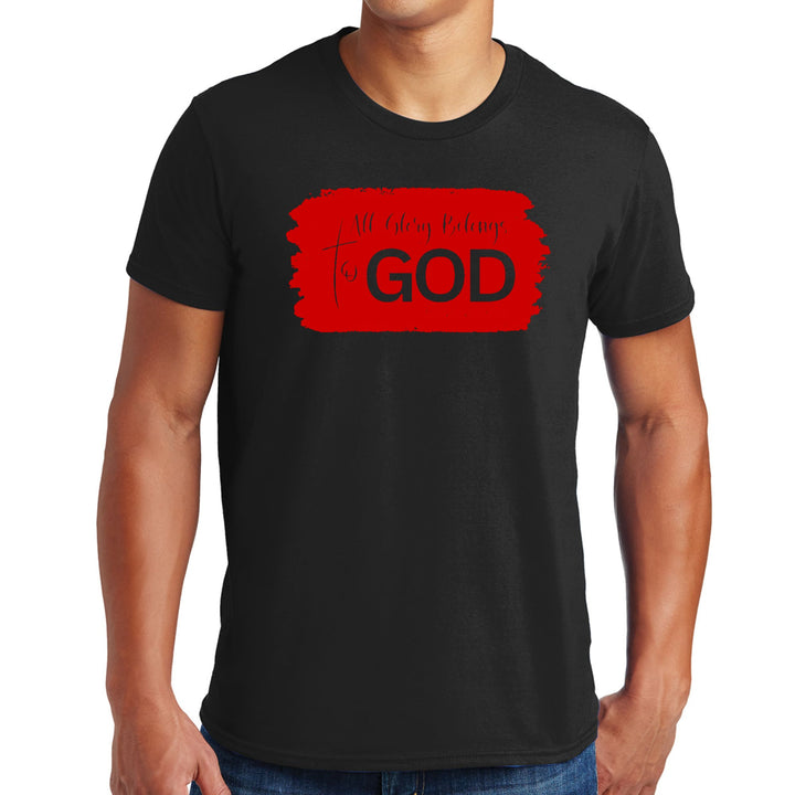 Mens Graphic T-shirt All Glory Belongs to God Red - Mens | T-Shirts