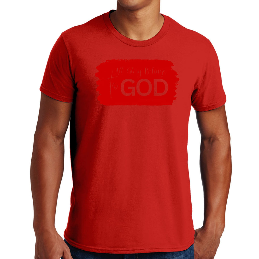 Mens Graphic T-shirt All Glory Belongs to God Red - Mens | T-Shirts