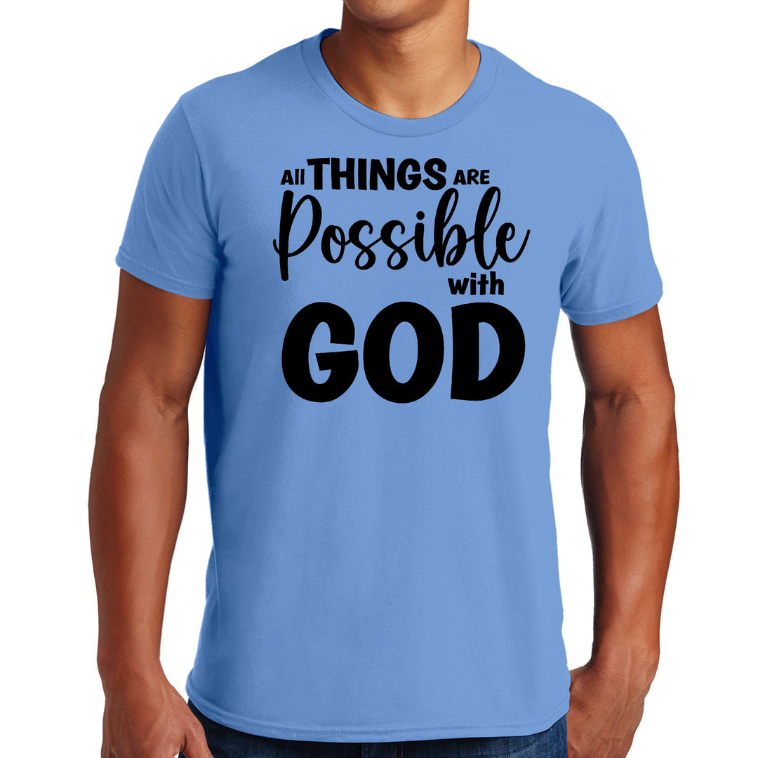 Mens Graphic T-shirt All Things are Possible with God - Black - Mens | T-Shirts