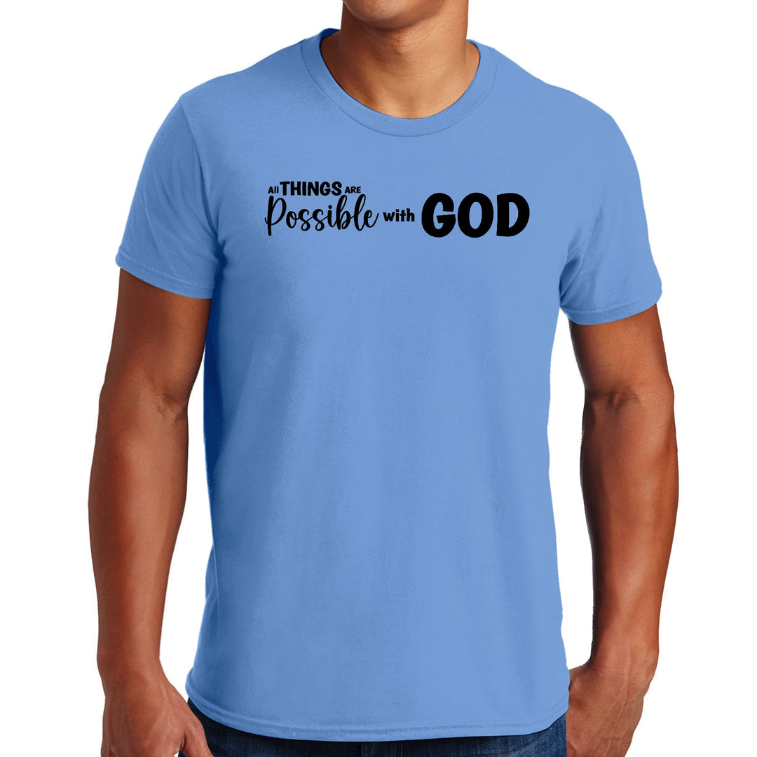 Mens Graphic T-shirt All Things are Possible with God - Black - Mens | T-Shirts