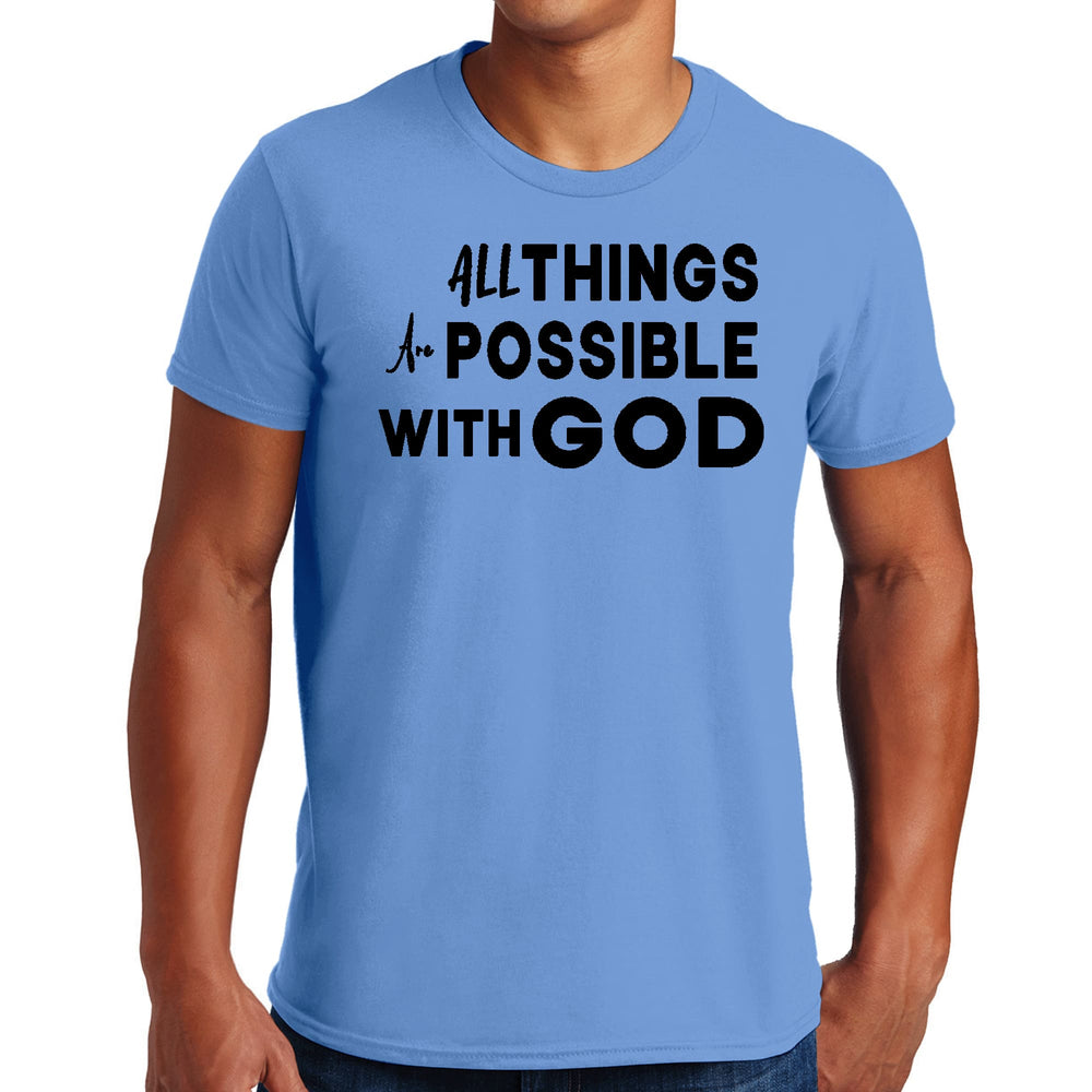 Mens Graphic T-shirt All Things are Possible with God Black - Mens | T-Shirts