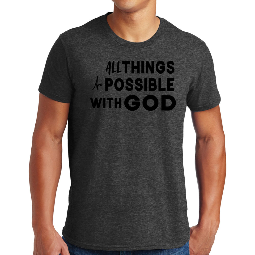 Mens Graphic T-shirt All Things are Possible with God Black - Mens | T-Shirts