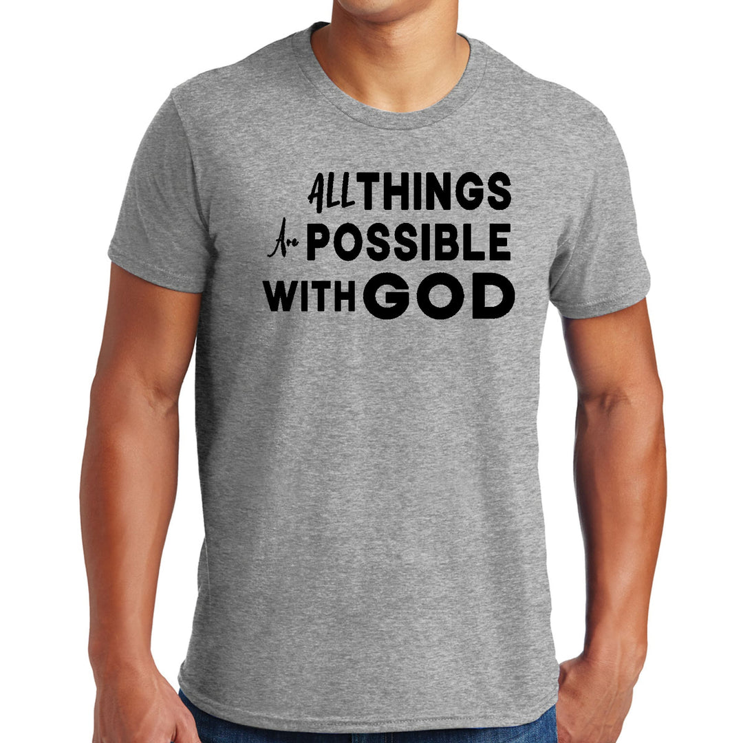 Mens Graphic T-shirt All Things are Possible with God Black - Mens | T-Shirts