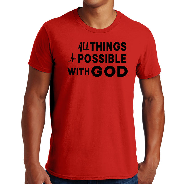 Mens Graphic T-shirt All Things are Possible with God Black - Mens | T-Shirts