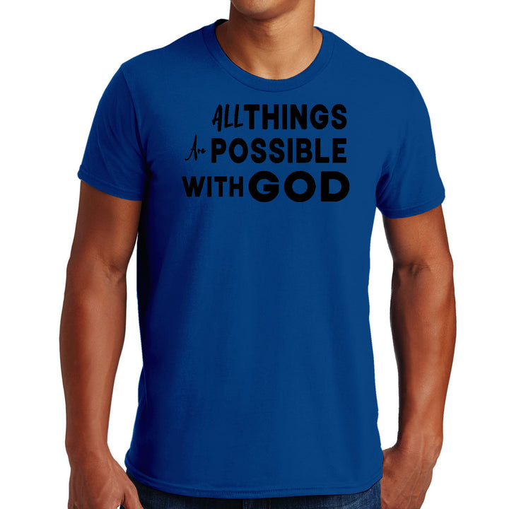 Mens Graphic T-shirt All Things are Possible with God Black - Mens | T-Shirts