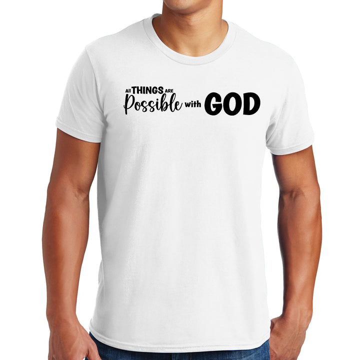 Mens Graphic T-shirt All Things are Possible with God - Black - Mens | T-Shirts