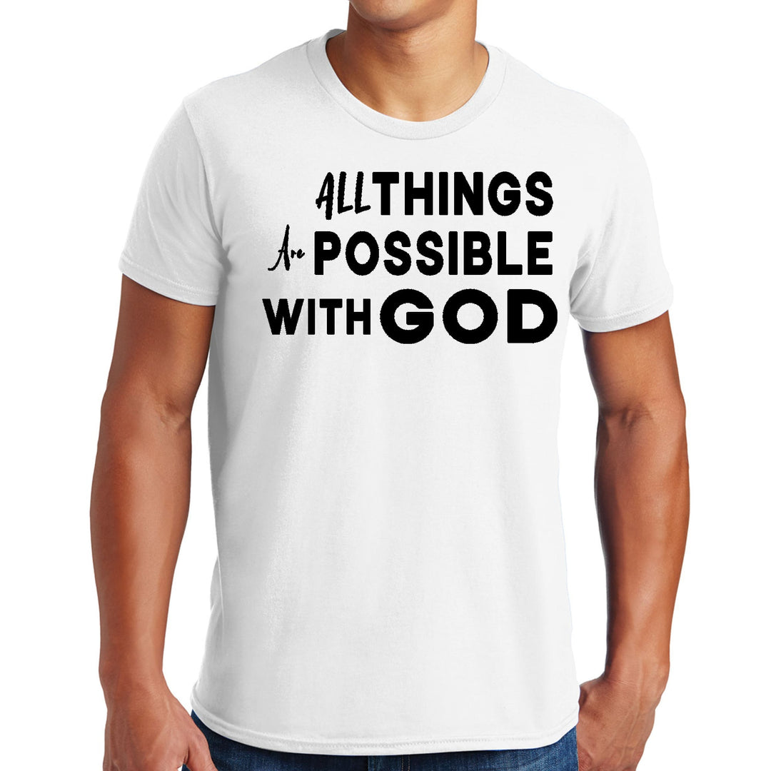 Mens Graphic T-shirt All Things are Possible with God Black - Mens | T-Shirts