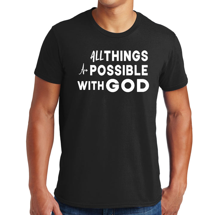 Mens Graphic T-shirt All Things are Possible with God - Mens | T-Shirts