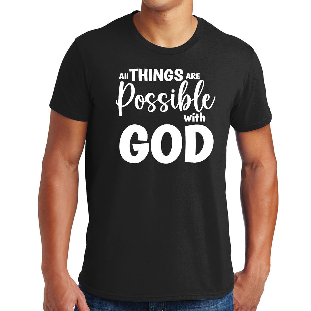 Mens Graphic T-shirt All Things are Possible with God - Mens | T-Shirts