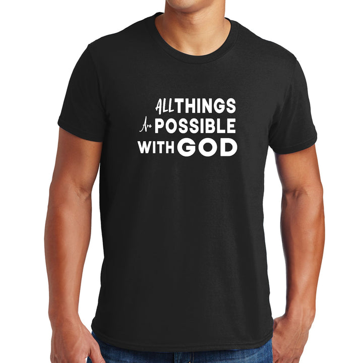 Mens Graphic T-shirt All Things Are Possible With God - Mens | T-Shirts