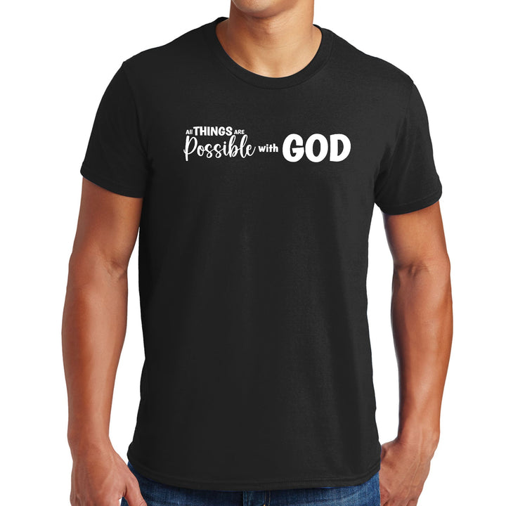 Mens Graphic T-shirt All Things are Possible with God - Mens | T-Shirts